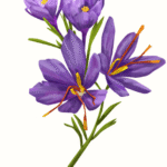 На снимката е изобразено цветето Минзухар-Шафран.